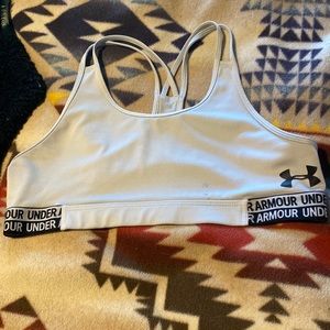 White under armor sports bra